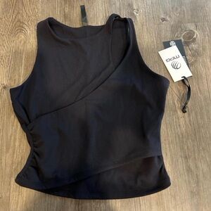 MPG Black Asymmetrical Workout Tank Top